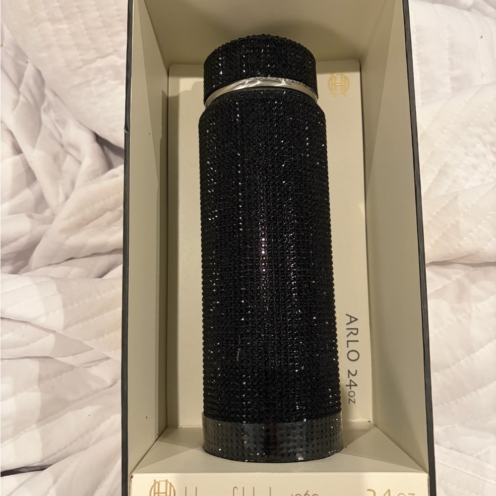 House of Harlow 1960 Black Rhinestone Water Bottle